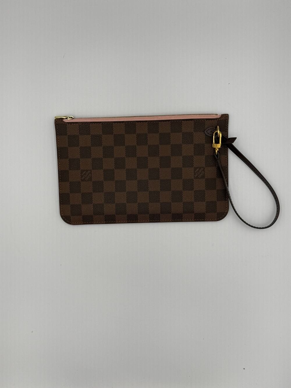 Louis Vuitton Neverfull MM/GM Zipped Pouch, Damier Ebene Rose Ballerine
